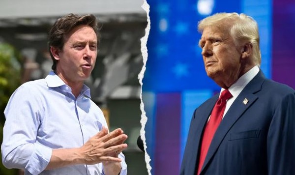 마이크 존스턴 덴버 시장과 도널드 트럼프 대통령 당선인.       