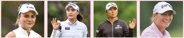 올해 필드를 떠난 미국여자프로골프(LPGA)의 영웅들 렉시 톰슨과 유소연, 김인경, 엔젤라 스탠퍼드.(왼쪽부터).